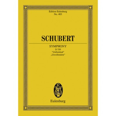 SCHUBERT FRANZ - SYMPHONY NO. 8 B MINOR D 759 - ORCHESTRA