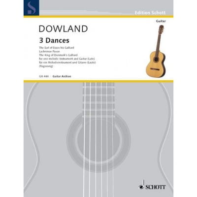 DOWLAND JOHN - THREE DANCES - VIOLIN (FLUTE/RECORDER) AND GUITAR