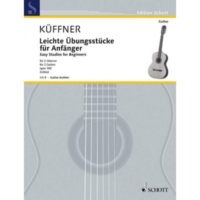 KUFFNER JOSEPH - EASY STUDIES FOR BEGINNERS OP.168 - 2 GUITARES