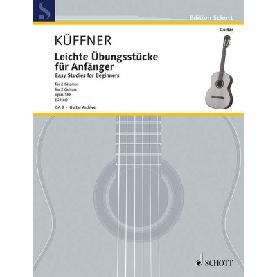 KÜFFNER - EASY STUDIES FOR BEGINNERS OP. 168 - 2 GUITARES