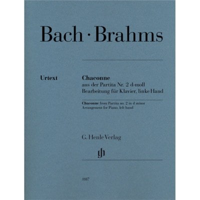 HENLE VERLAG BRAHMS J. - CHACONNE DE LA PARTITA N°2 EN RE MINEUR (J.S. BACH) - TRANSCRIPTION POUR PIANO MAIN GAU