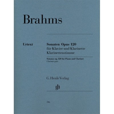 BRAHMS J. - SONATAS FOR PIANO AND CLARINET OP. 120, 1 AND 2 - CLARINET PART