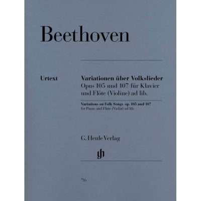 BEETHOVEN L.V. - VARIATIONS ON FOLK SONGS FOR PIANO AND FLUTE (VIOLIN) AD LIB. OP. 105 AND 107