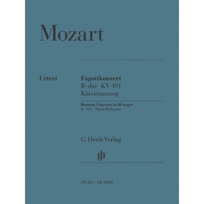 HENLE VERLAG Mozart - Bassoon Concerto BB Major K. 191 - Bassoon et Orchestre