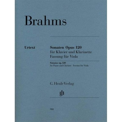 BRAHMS J. - SONATES POUR CLARINETTE & PIANO OP.120 - VERSION POUR ALTO & PIANO