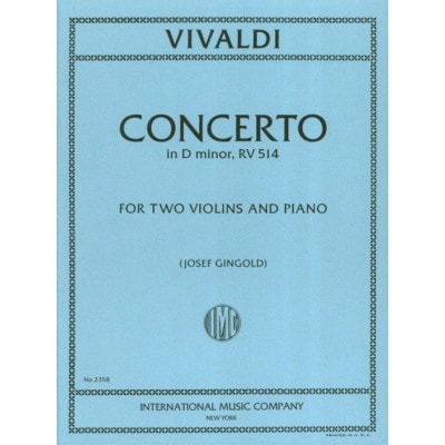 VIVALDI - CONCERTO D MINOR RV514 - 2 VIOLONS ET PIANO