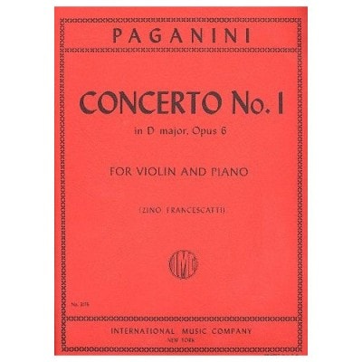  Paganini Niccolo - Concerto N1 D Major Op.6 - Violon & Piano