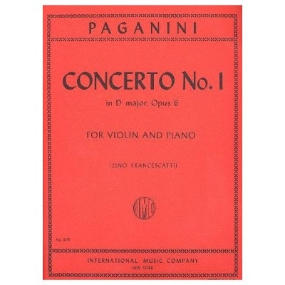  Paganini Niccolo - Concerto N°1 D Major Op.6 - Violon & Piano