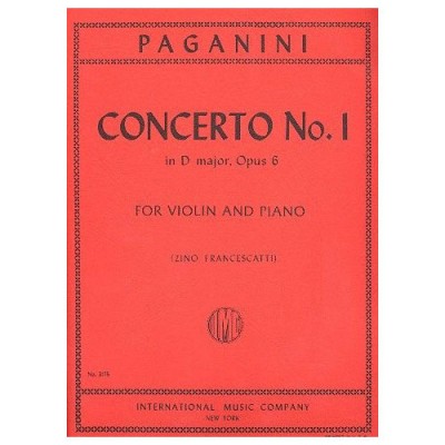 PAGANINI NICCOLO - CONCERTO N°1 D MAJOR OP.6 - VIOLON & PIANO