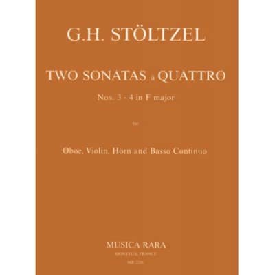 STOLZEL GOTTFRIED HEINRICH - ZWEI SONATEN A 4 IN F NR. 3/4 - OBOE, VIOLIN, HORN, BASSO CONTINUO