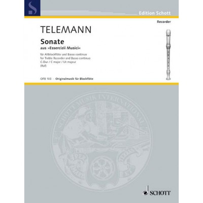 SCHOTT Telemann G.P. - Sonata C Major - Treble Recorder And Basso Continuo Cello (viola Da Gamba) Ad Lib.