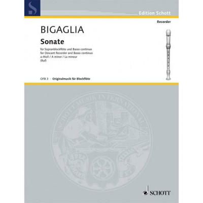 BIGAGLIA D. - SONATE A-MOLL - FLB SOPRANO ET BC