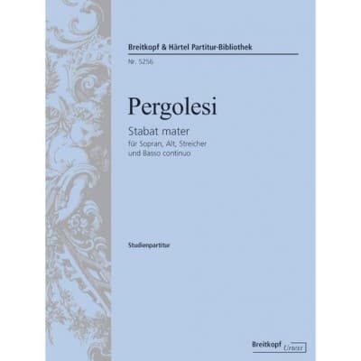 PERGOLESI - STABAT MATER - FEMALE CHOEUR (AD LIBITUM),SOLOISTS, ORGUE ET STRINGS