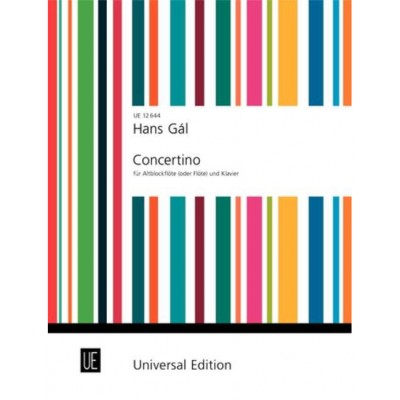 UNIVERSAL EDITION HANS GAL - CONCERTINO OP.82 - FLUTE (FLB ALTO) ET PIANO