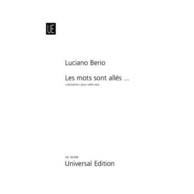 BERIO LUCIANO - LES MOTS SONT ALLES... - VIOLONCELLE SEUL