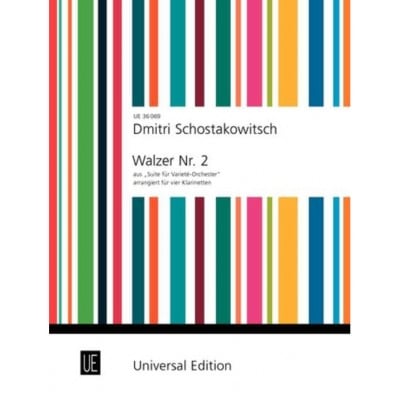 UNIVERSAL EDITION CHOSTAKOVITCH D. - SECOND WALTZ FROM "SUITE FOR VARIETY ORCHESTRA" - 4 CLARINETTES