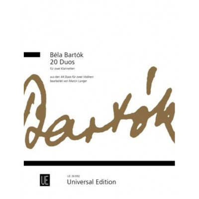 BARTOK BELA - 20 DUOS - 2 CLARINETTES