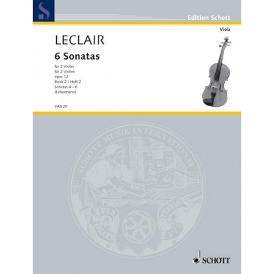 SCHOTT LECLAIR JEAN-MARIE - SIX SONATAS OP. 12 HEFT 2 - 2 VIOLAS