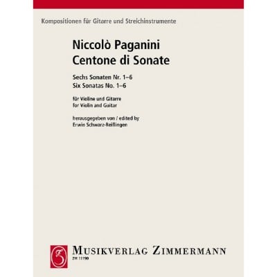  Paganini Niccolo - Centone Di Sonate N° 1-6 - Violon and Guitare 