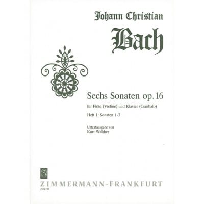 BACH - SIX SONATES OP. 16 - FLUTE (VIOLON) ET PIANO (CLAVECIN)