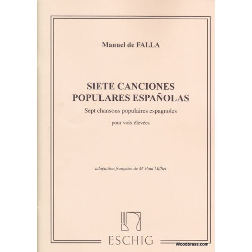 FALLA M. DE - SEPT CHANSONS POPULAIRE ESPAGNOLES - CHANT ET PIANO