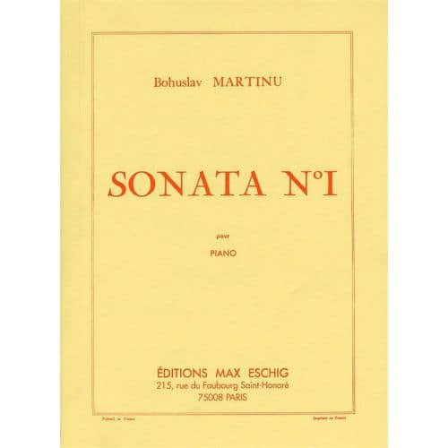 MARTINU - SONATE N 1 - PIANO