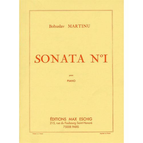 MARTINU - SONATE N 1 - PIANO