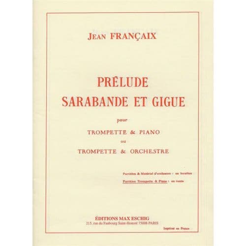 FRANCAIX - PRELUDE SARABANDE GIGUE - TROMPETTE ET PIANO