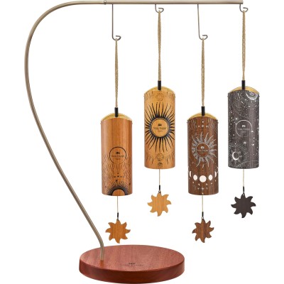 4-piece Cosmic Bamboo Chime Set + Stand