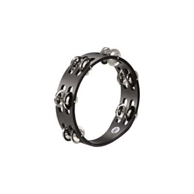 COMPACT WOOD TAMBOURINE, NICKEL PLATED STEEL JINGLES 2 ROWS