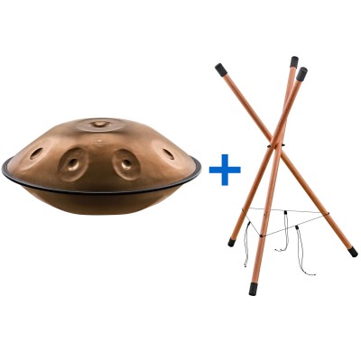 Sensory Handpan, Stainless Steel, F Pygmy, 11 Notes, 440 Hz, Vintage copper