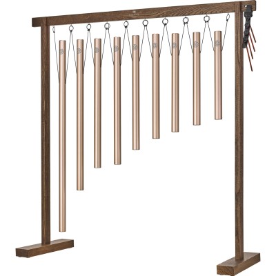 9-piece Sound Bath Tube Chime Solfeggio Set, Champagne gold
