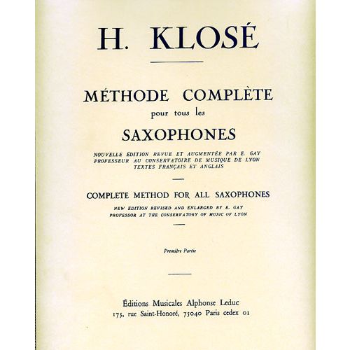  Klose - Mthode Complte Pour Tous Les Saxophones Vol.1