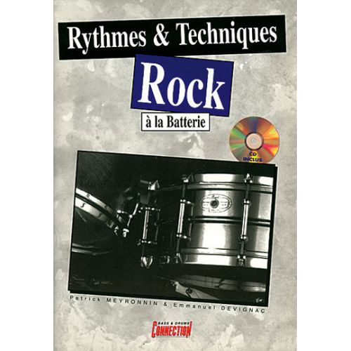 PLAY MUSIC PUBLISHING MEYRONNIN P., DEVIGNAC E. - RYTHMES & TECHNIQUES ROCK + CD - BATTERIE