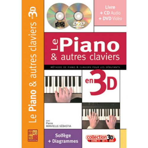 PLAY MUSIC PUBLISHING MINVIELLE-SEBASTIA - LE PIANO & AUTRES CLAVIERS EN 3D CD + DVD