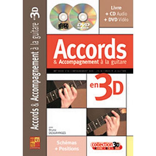 PLAY MUSIC PUBLISHING DESGRANGES BRUNO - ACCORDS & ACCOMPAGNEMENTS A LA GUITARE EN 3D CD + DVD