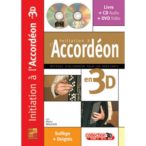 MAUGAIN MANU - INITIATION A L'ACCORDEON EN 3D CD + DVD