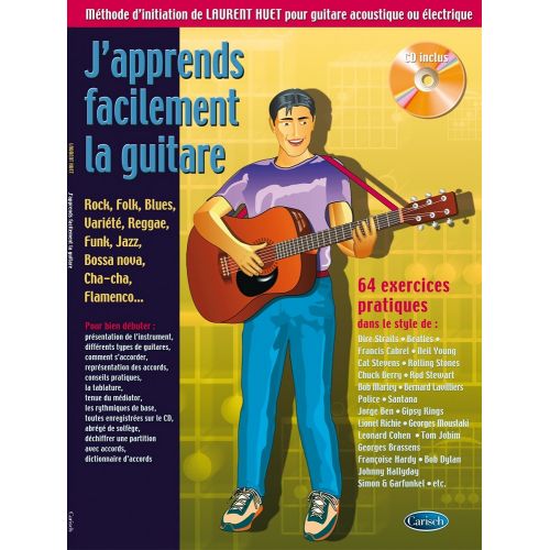 HUET LAURENT - J'APPRENDS FACILEMENT LA GUITARE (VERSION POCHE) + CD DEBUTANT 