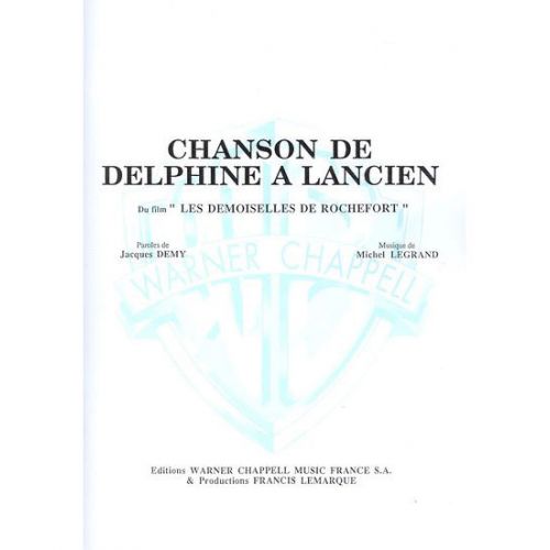 CARISCH Legrand Michel - Chanson De Delphine A Lancien - Piano, Ch