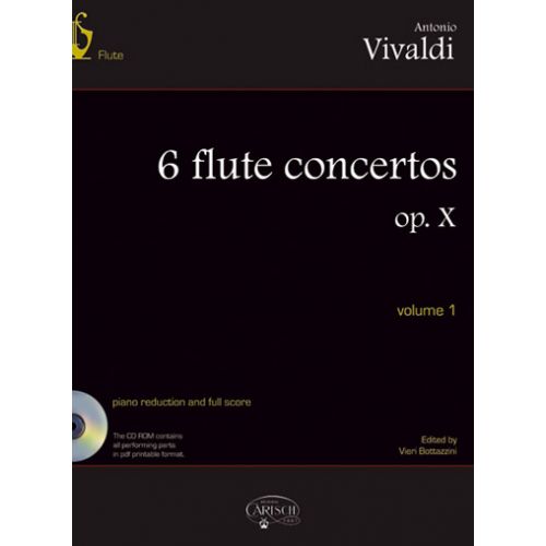 VIVALDI ANTONIO - 6 FLUTE CONCERTOS OP.X VOL.1 + CD - FLUTE