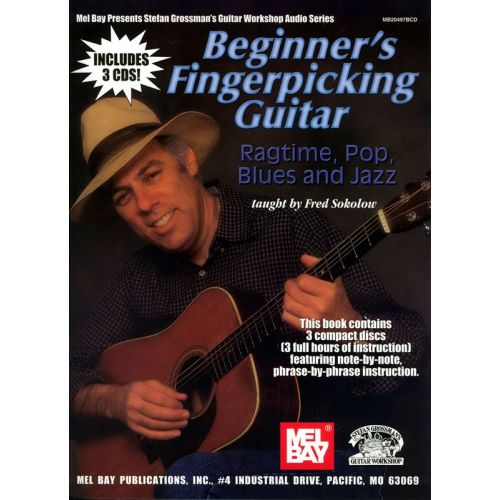 SOKOLOW FRED - BEGINNER'S FINGERPICKING GUITAR - RAGTIME, POP, BLUES AND JAZZ - GUITAR