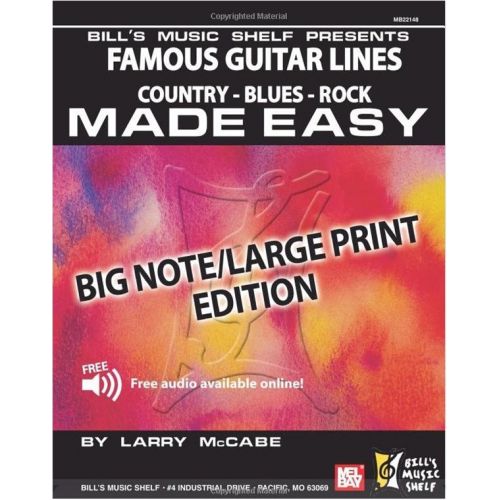 MEL BAY MCCABE LARRY - FAMOUS GUITAR LINES MADE EASY - BIG NOTE/LARGE PRINT EDITION - GUITAR