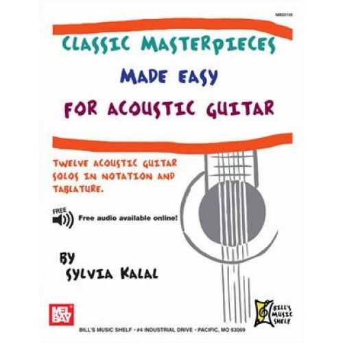 KALAL SYLVIA - CLASSIC MASTERPIECES MADE EASY FOR ACOUSTIC GUITAR - BASS GUITAR