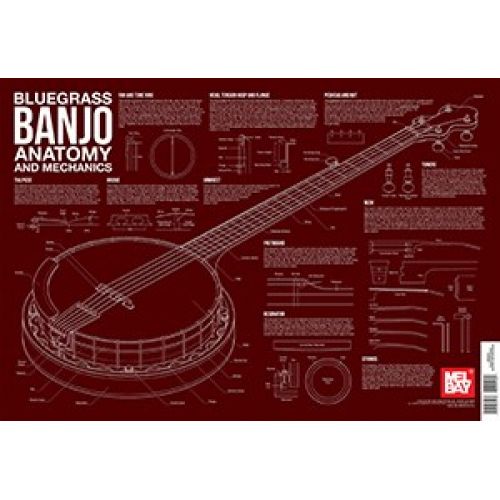 LEE-GEORGESCU BLUEGRASS BANJO ANATOMY AND MECHANICS WALL CHART - 