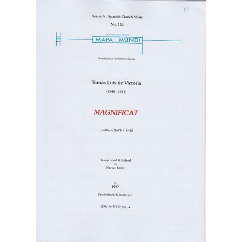 MAPA MUNDI VICTORIA TOMAS LUIS (DE)- MAGNIFICAT - SSABAR+SATB+SATB SSATTB
