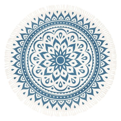 SONIC ENERGY SONIC ENERGY MEDITATION RUG, NAVY BLUE