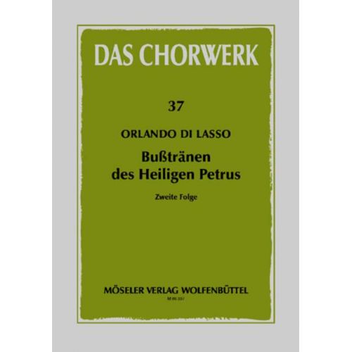 MOSELER LASSO ORLANDO DI - BUSSTRAENEN DES HEILIGEN PETRUS BAND 2 - MIXED CHOIR (SSAATTB)