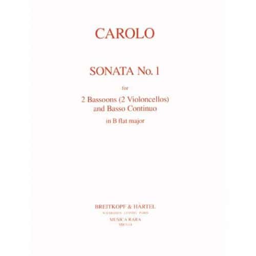 CAROLO - SONATA N. 1 IN Bb MAJOR - 2 BASSOONS AND BC 