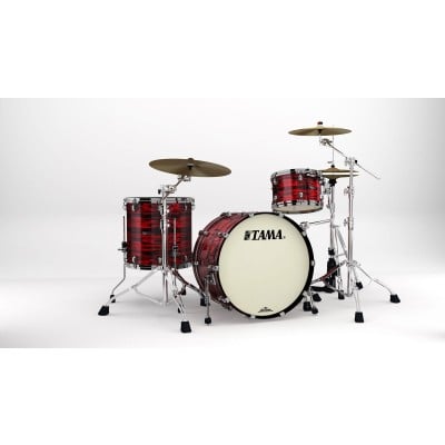 STARCLASSIC MAPLE ROCK 22 DRUM KIT, BLACK NICKEL SHELL HARDWARE RED OYSTER