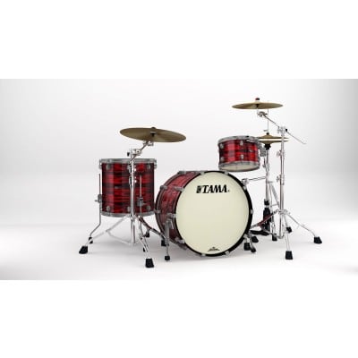 STARCLASSIC MAPLE ROCK 22 DRUM KIT, SMOKED BLACK NICKEL SHELL HARDWARE RED OYSTER